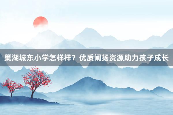巢湖城东小学怎样样？优质阐扬资源助力孩子成长